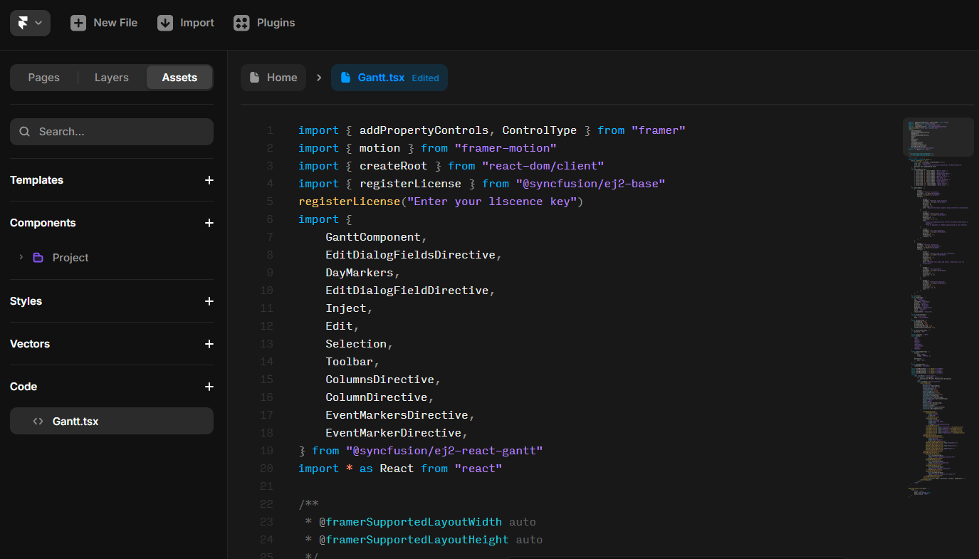 Configuring the code snippets to render Gantt Chart
