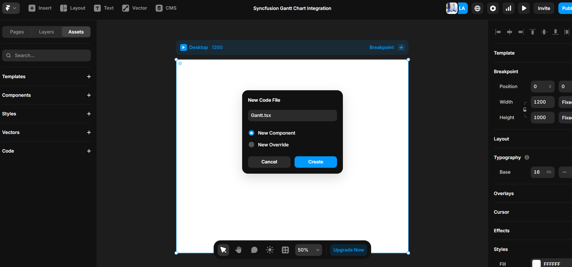 Creating the Gantt component in Framer