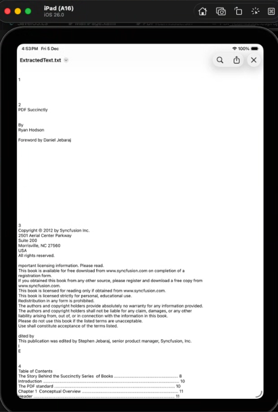 Extracting text from a PDF