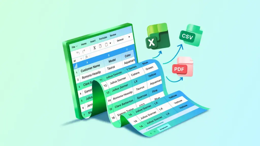 How to Export Excel, CSV, and PDF Files from a React Spreadsheet
