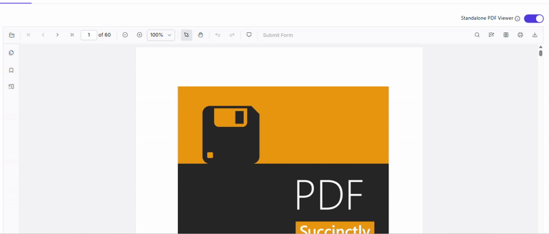 Lazy loading: only visible pages are rendered