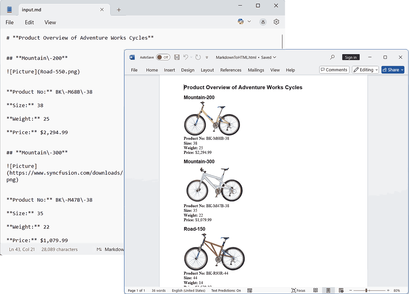 Markdown Document with Images Exported to HTML