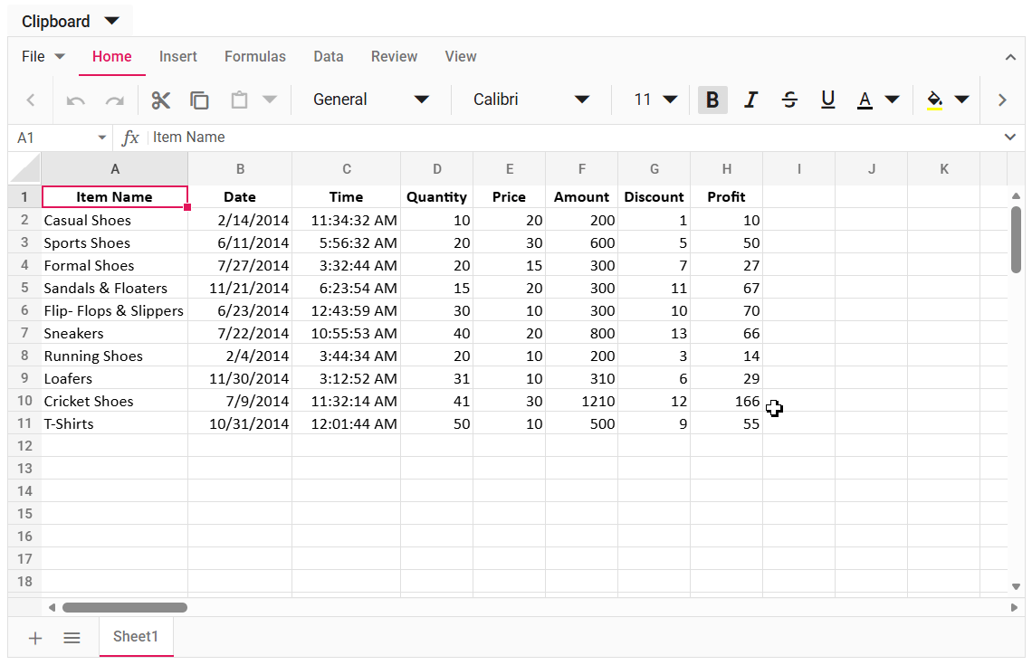 Spreadsheet preventing paste action 
