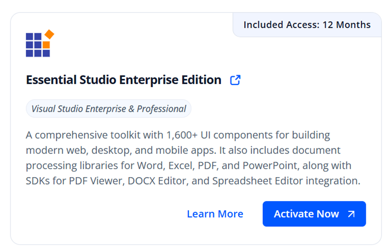 Syncfusion Enterprise Edition for Visual Studio