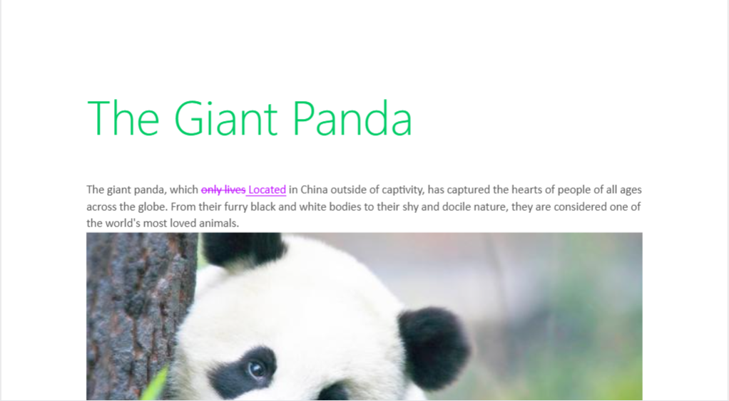 Viewing tracked changes using Syncfusion DOCX Editor