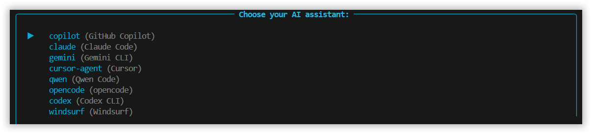 AI assistant selection