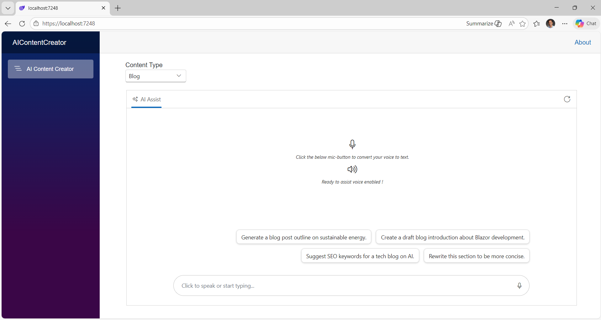 AI-Assisted Content Creation App