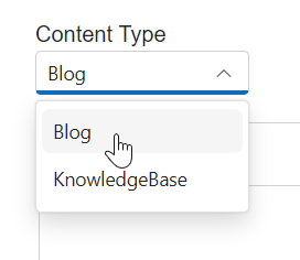 Blog and KB option on the page