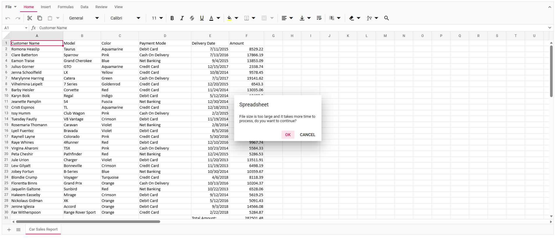 File size warning in Angular Spreadsheet