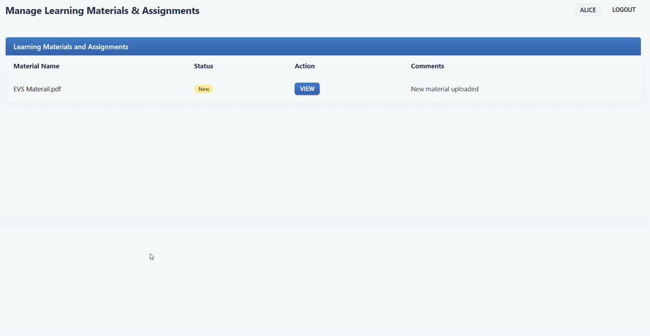 Learner completing the learning material