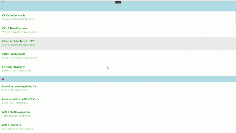 Output for Syncfusion .NET MAUI ListView