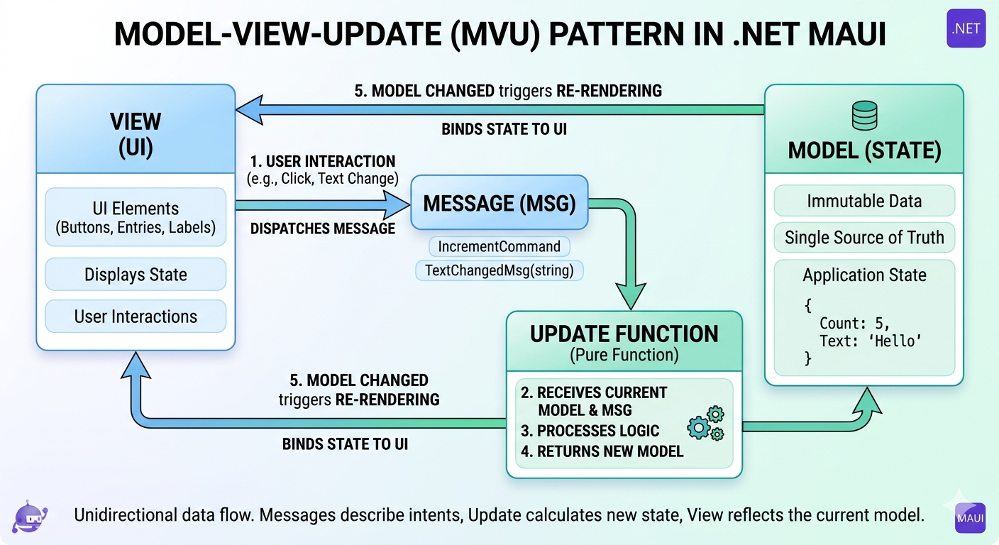 MVU architecture flow in .NET MAUI
