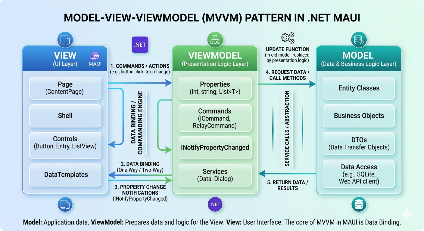 MVVM architecture flow in .NET MAUI