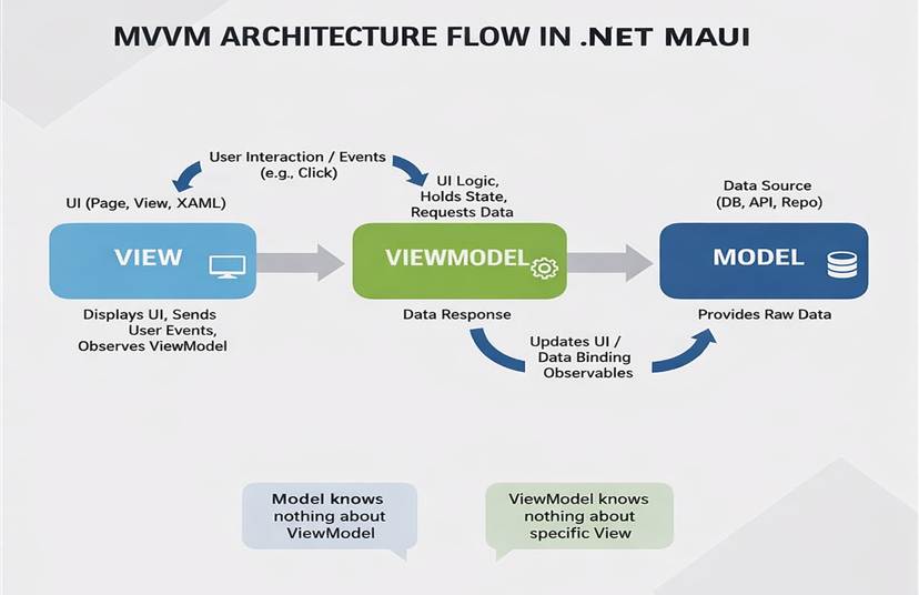 MVVM architecture flow in .NET MAUI