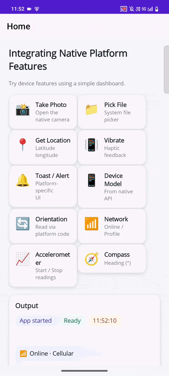 .NET MAUI app with integrated native features