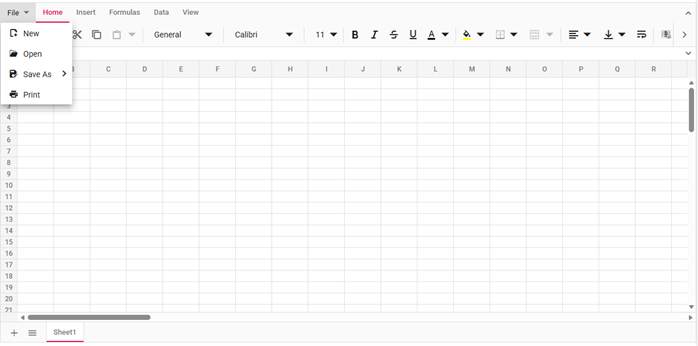 Native spreadsheet editor 