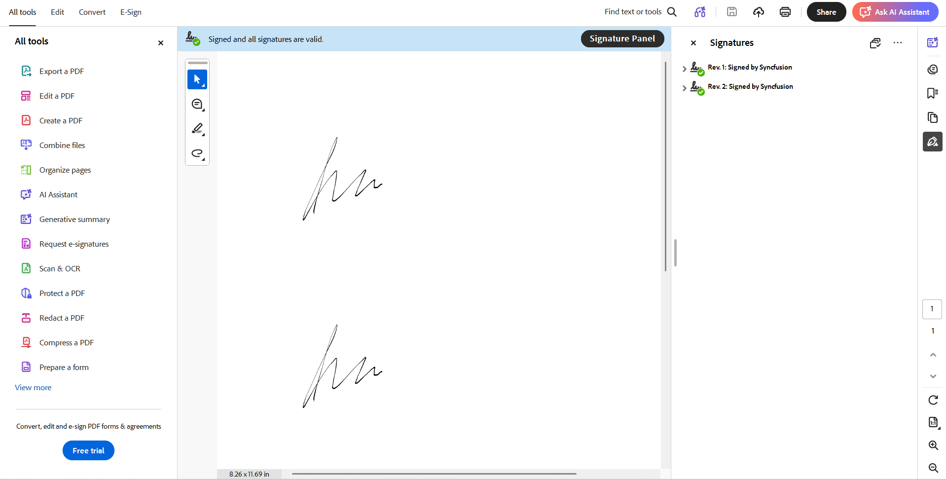 PDF with multi-signature workflow