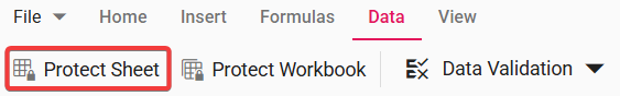  Protect Sheet via Data tab