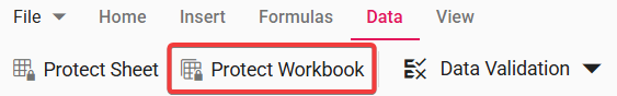 Protect the workbook via Data tab