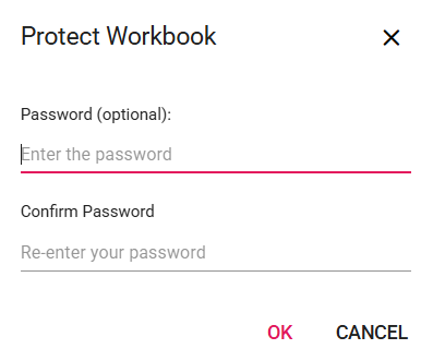 Setting a password for workbook protection