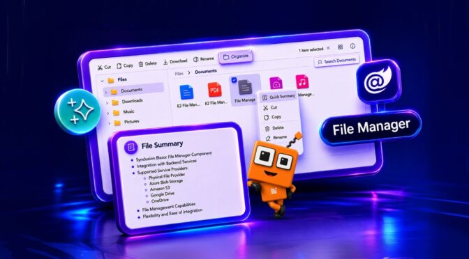 AI-Powered Content Summarization and File Organization in Blazor File Manager