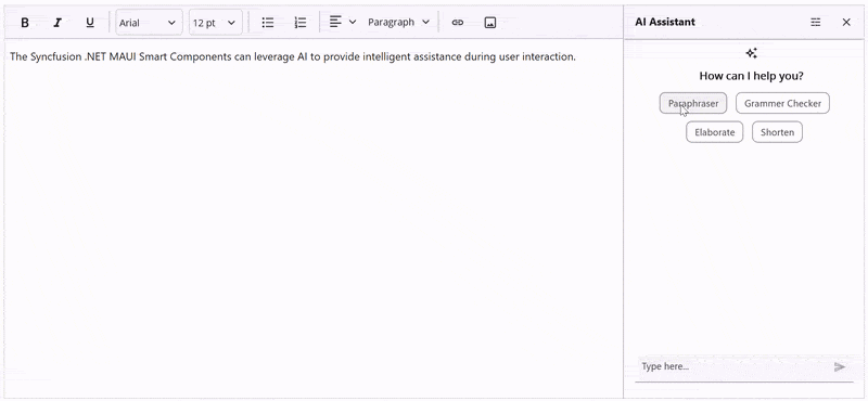 AI-Powered Rich Text Editor in .NET MAUI