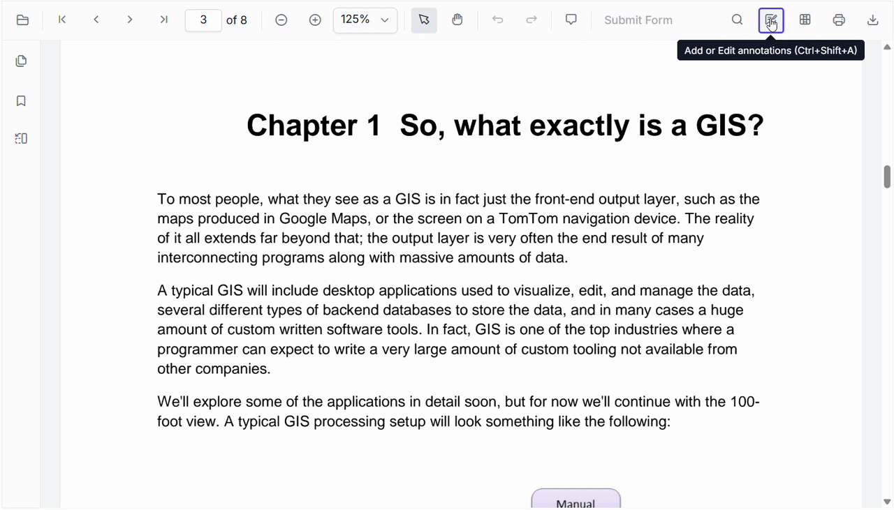 Adding annotation using the built-in toolbar in JavaScript PDF Viewer