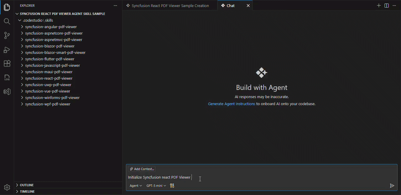 Agent‑skilled AI generates SDK‑accurate React PDF Viewer setup