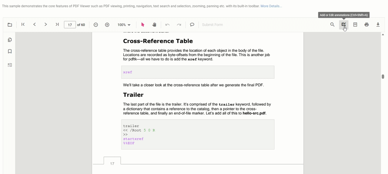 Annotations, comments, and form field interactions