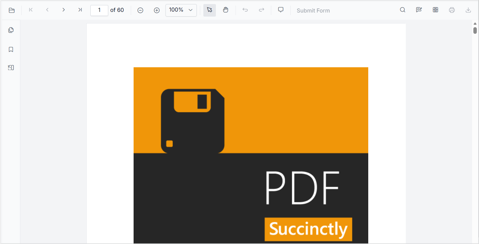Disabled print and download options in JavaScript PDF Viewer