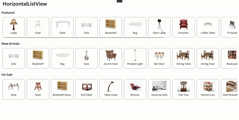 Horizontal Nested List View