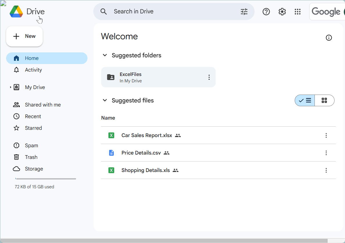 Integrating Google Drive with Syncfusion React Spreadsheet to work with Excel files