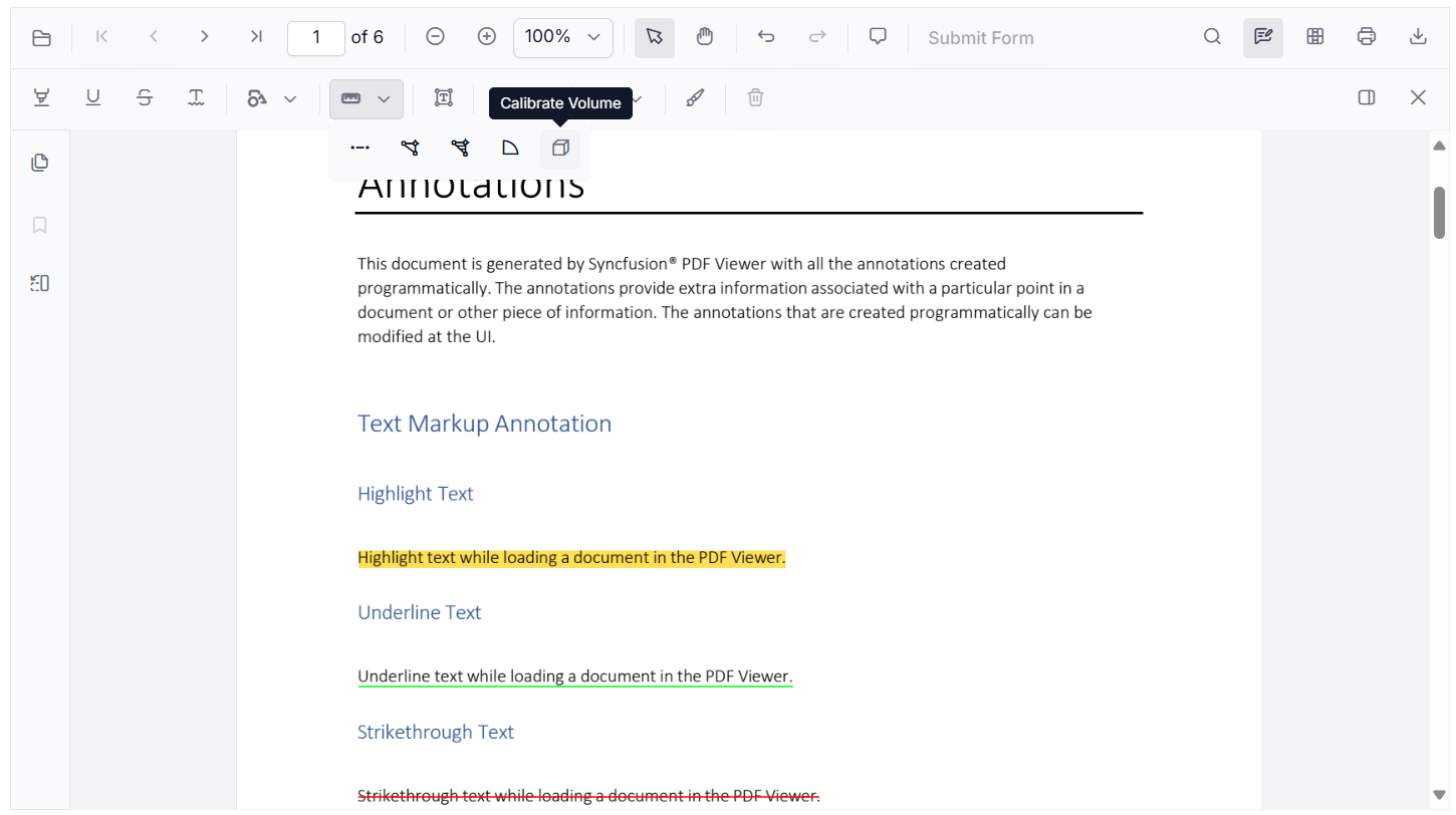 Measure annotation type supported in JavaScript PDF Viewer
