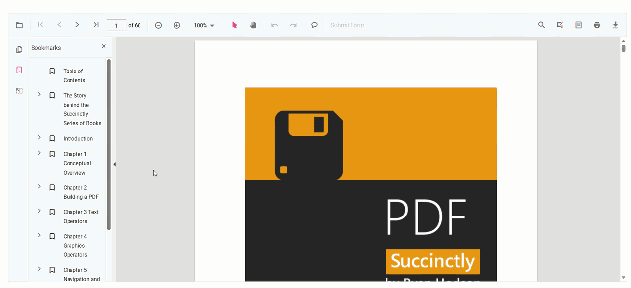 Page thumbnails and bookmark navigation in the JavaScript PDF Viewer