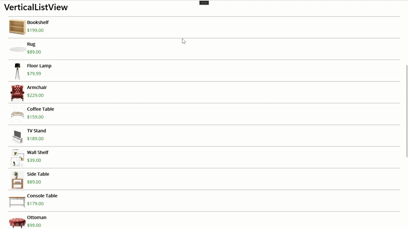 Vertical Nested List View