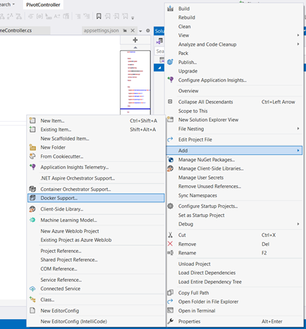 Adding Docker Support in Visual Studio