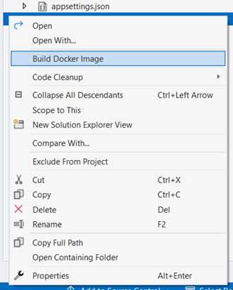 Building a Docker Image in Visual Studio