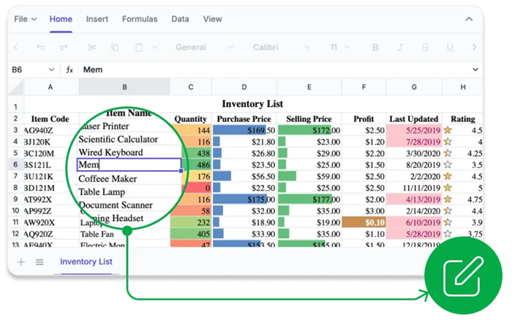Editing in React Spreadsheet