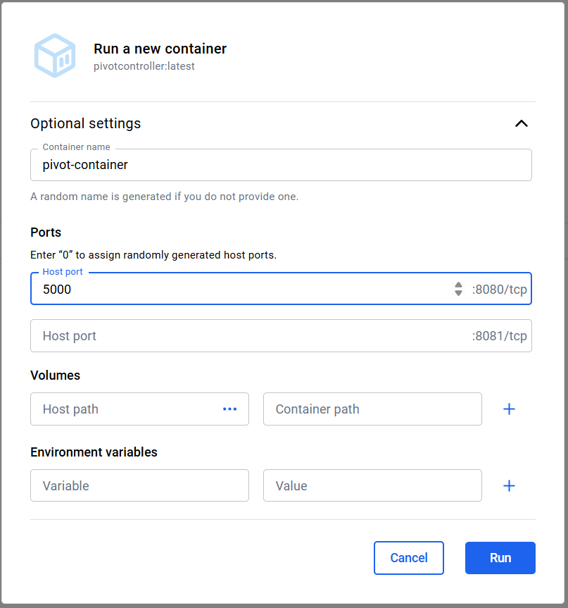Running Docker Container in Docker Desktop