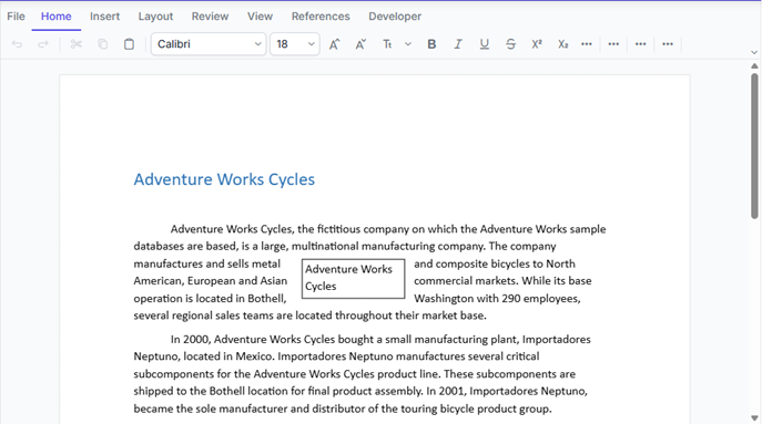 Syncfusion React DOCX Editor