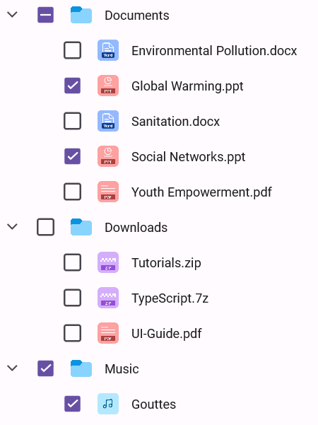 Checkboxes support in TreeView
