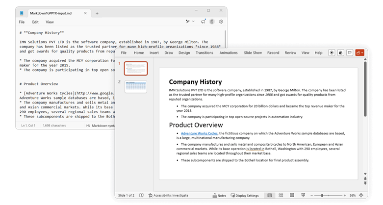 Convert Markdown to PowerPoint in .NET PowerPoint Library