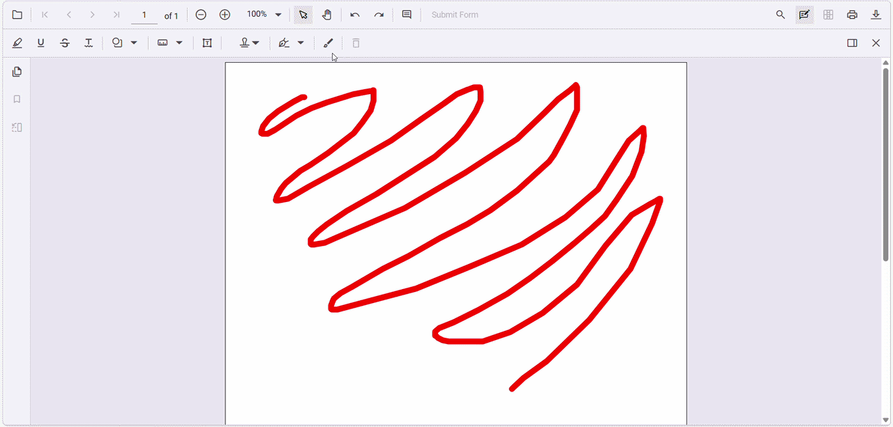 Ink eraser tool in the Web PDF Viewer
