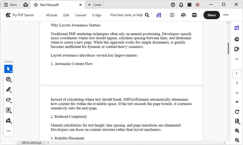 Layout‑Aware Text Elements in JavaScript PDF Library