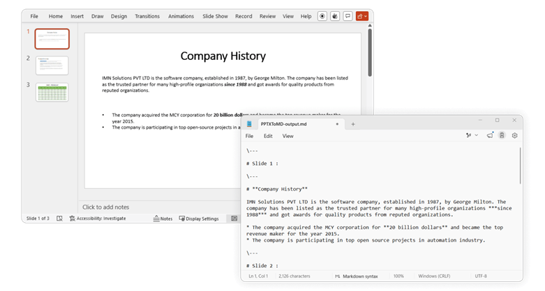 PowerPoint‑to‑Markdown Conversion in .NET PowerPoint Library