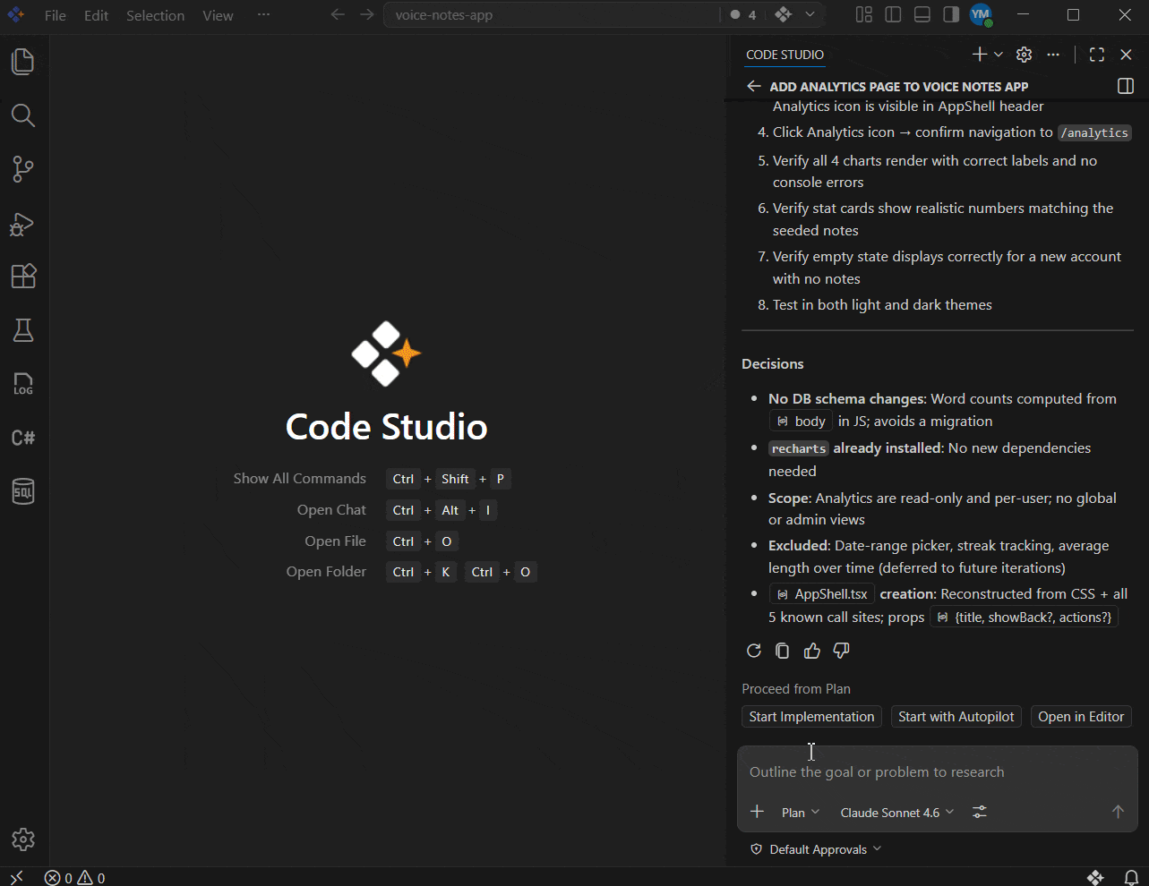 Code Studio Agent Mode