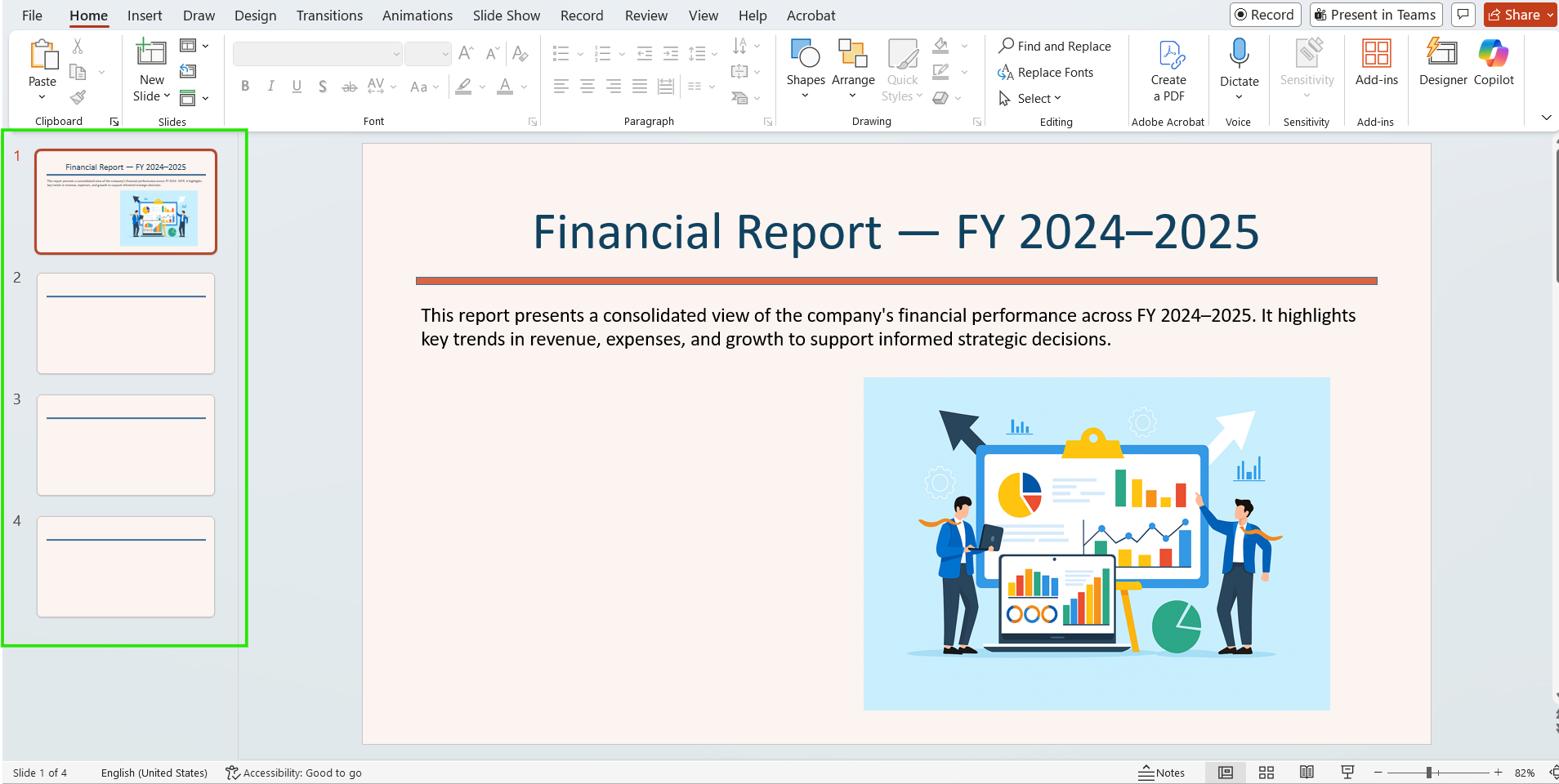 Sample master slide layout created using Syncfusion PowerPoint Library