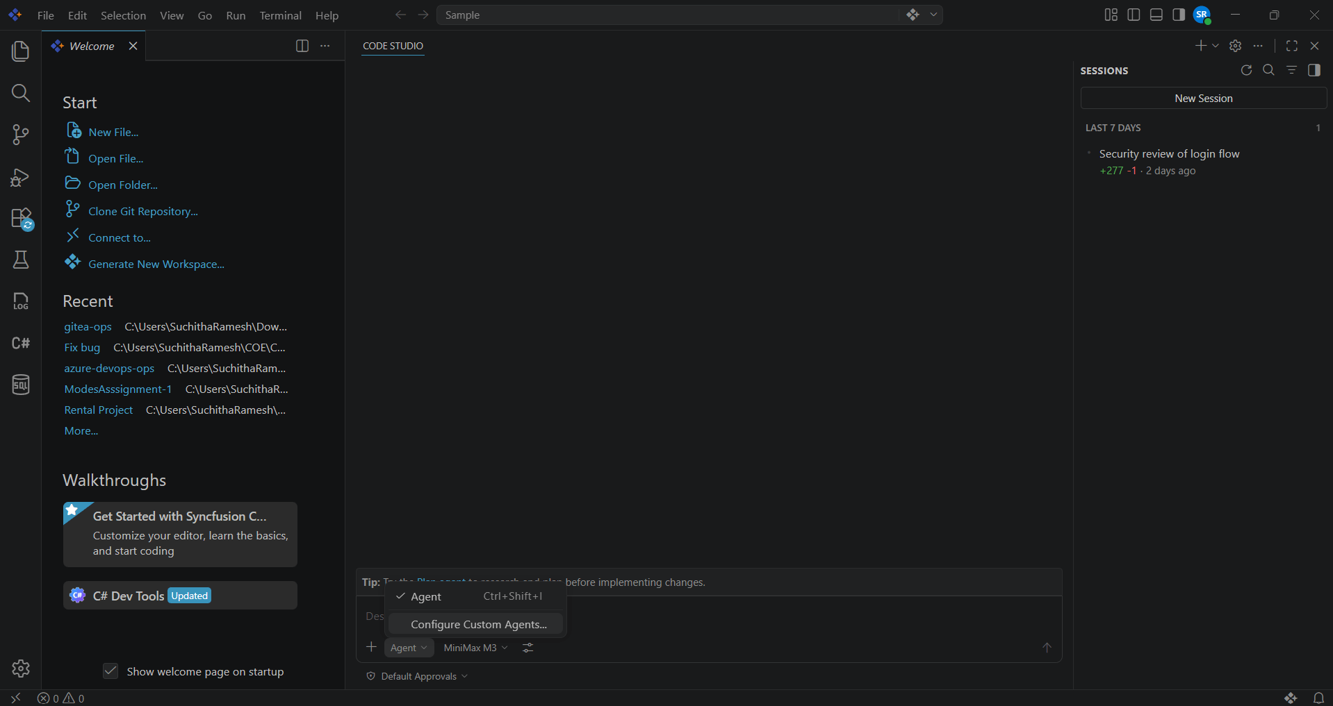 Creating AI agents in Code Studio
