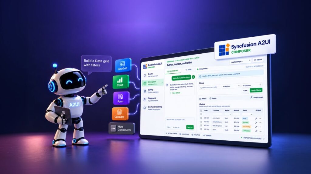 Introducing Syncfusion A2UI: Build Agent-Driven Interfaces with Reusable UI Components