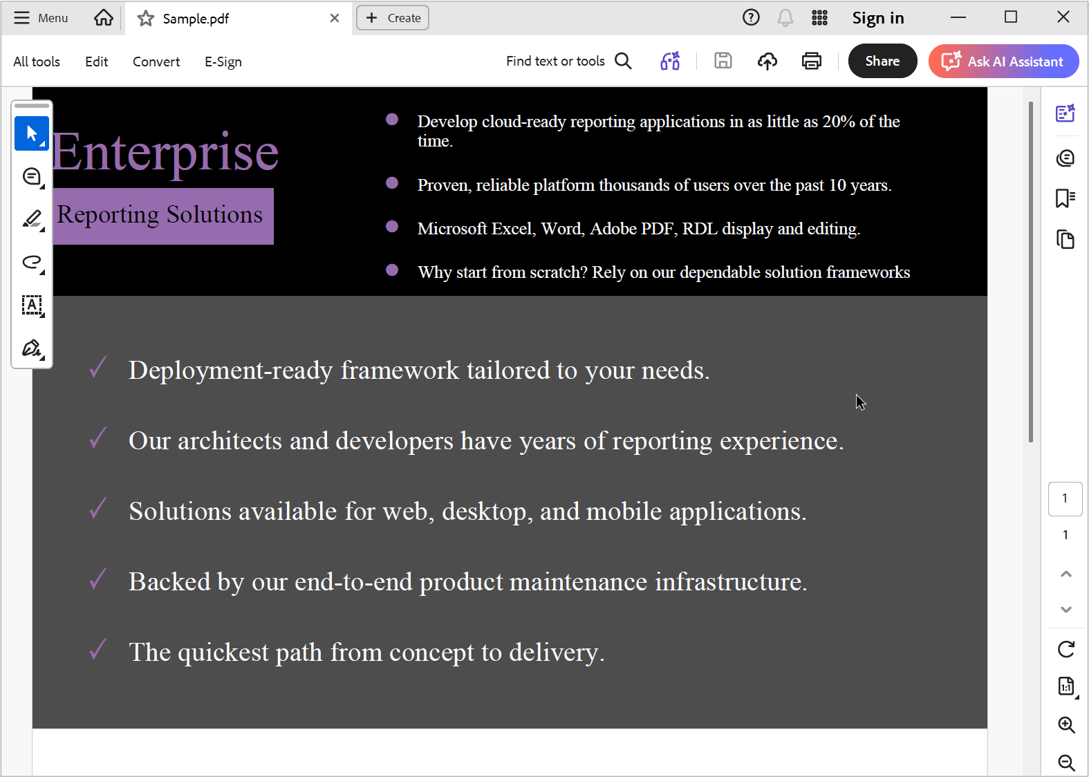 PDF report generation in .NET PDF Library